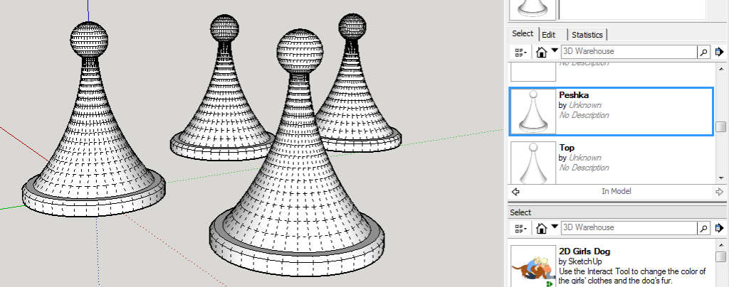 Моделирование в SketchUp. Создание шахматной фигуры